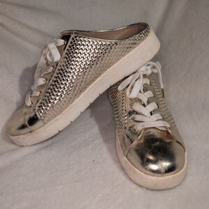 White House Black Market Metallic Gold Slip-On Sneaker